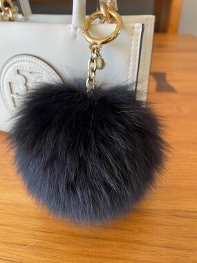 Michael Kors Black Fur Pom Pom Bag Charm